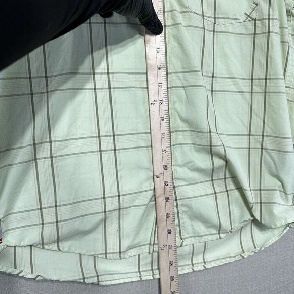 Quiksilver Men’s Shirt Small Button Up Green Short Sleeve Plaid Party - Picture 6 of 13